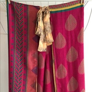 Wevez silk reversible wrap pants